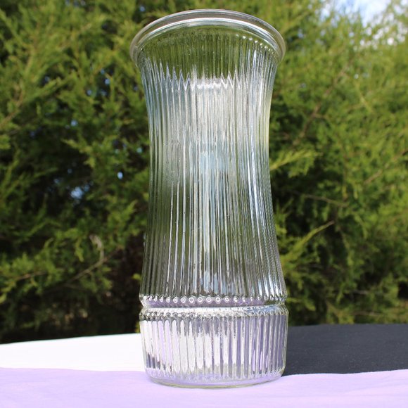 Ribbed Hoosier Glass Vase - Picture 1 of 4